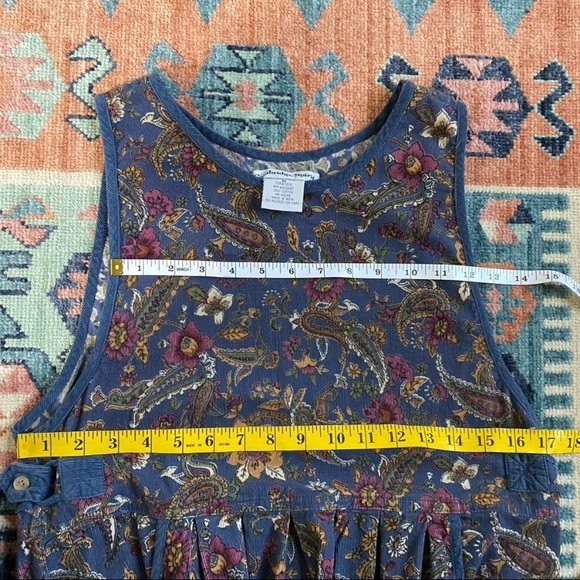 Vintage 80s 90s paisley corduroy sleeveless maxi dress - Picture 3 of 5